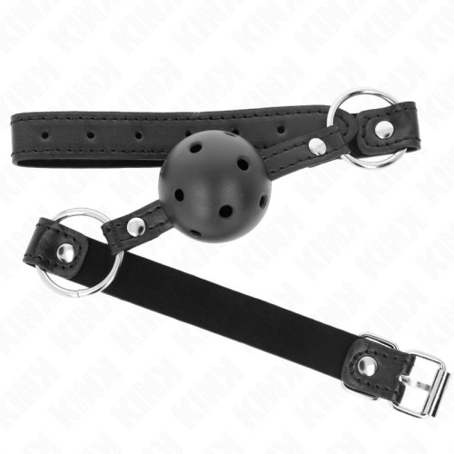 Kink - Hard Hollow Ball Gag 4.5 Cm Black Model 1 63.5 X 2 Cm