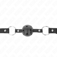 Kink - Hard Hollow Ball Gag 4.5 Cm Black Model 1 63.5 X 2 Cm