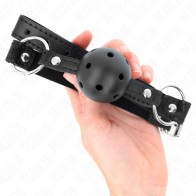 Kink - Hard Hollow Ball Gag 4.5 Cm Black Model 1 63.5 X 2 Cm