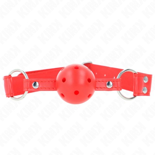 Kink Mordaza De Bola 4.5 Cm Dura Hueca Roja - Calidad BDSM