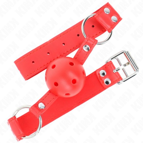 Kink Mordaza De Bola 4.5 Cm Dura Hueca Roja - Calidad BDSM