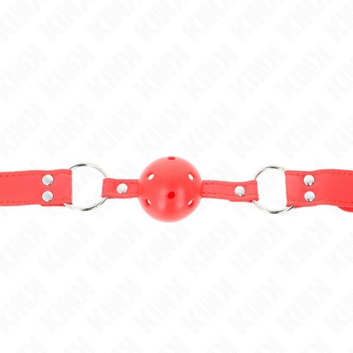 Kink Hollow Ball Gag 4.5 Cm Red - High Quality BDSM