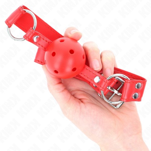 Kink Hollow Ball Gag 4.5 Cm Red - High Quality BDSM