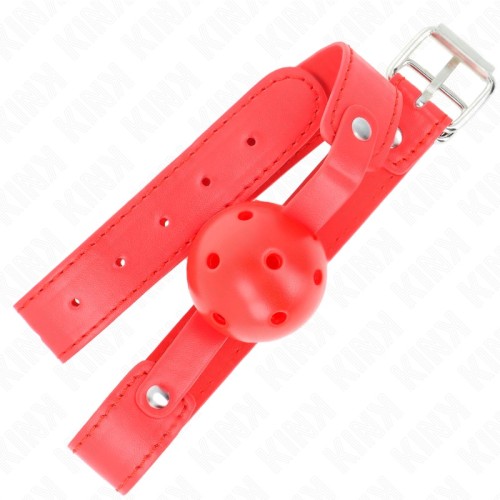 Kink Mordaza De Bola Transpirable Roja 4.5 cm - Esencial BDSM