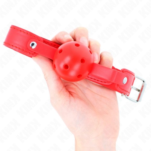 Kink Mordaza De Bola Transpirable Roja 4.5 cm - Esencial BDSM