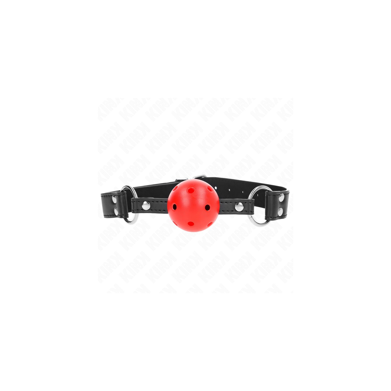 Kink Ball Gag 4 cm Breathable Leather with Double Rivet