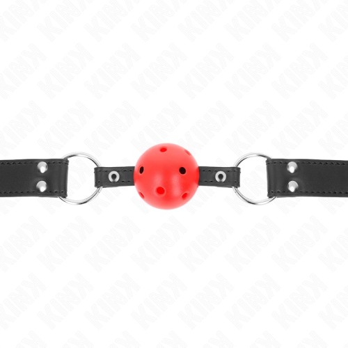 Kink Ball Gag 4 cm Breathable Leather with Double Rivet