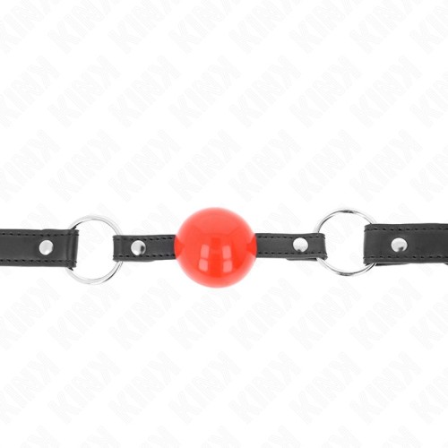 Kink 4 cm Ball Gag with Lock Red Ball Black Strap