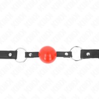 Kink 4 cm Ball Gag with Lock Red Ball Black Strap