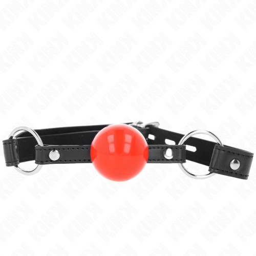 Kink 4 cm Ball Gag with Lock Red Ball Black Strap