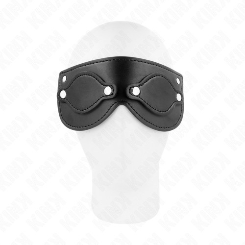 Kink Faux Leather Mask with Detachable Eye Covers for Sensual Play