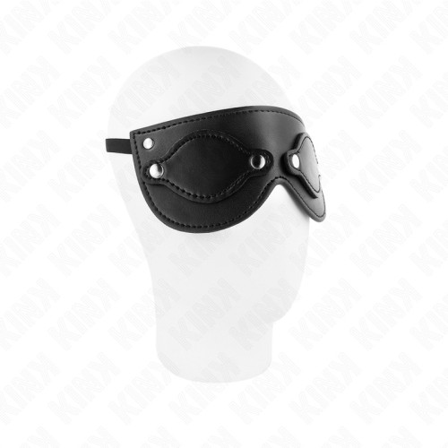 Kink Faux Leather Mask with Detachable Eye Covers for Sensual Play