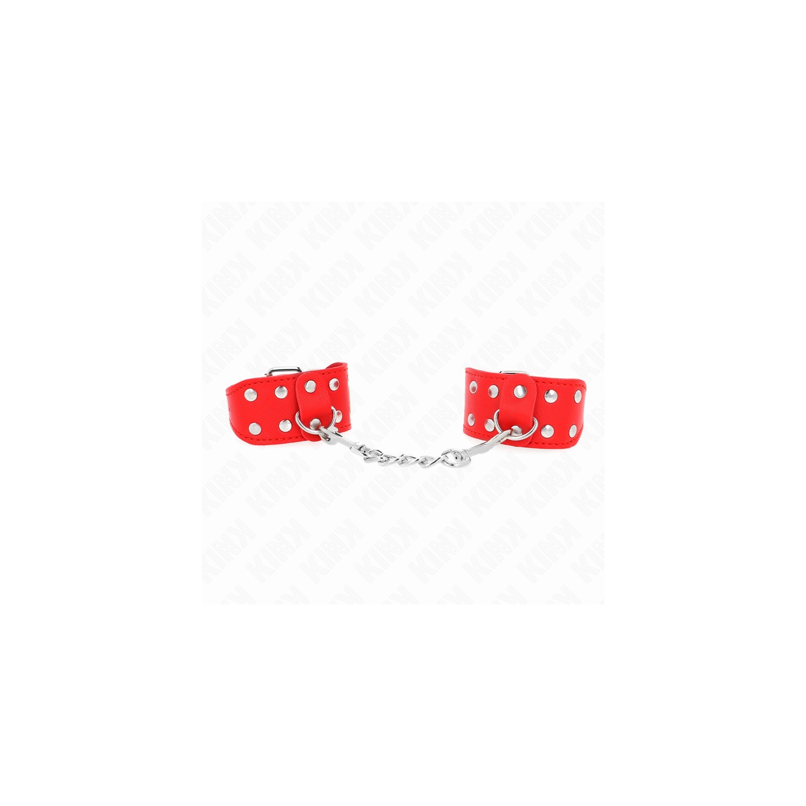 Kink Adjustable Wrist Cuffs with Double Rows of Studs Red