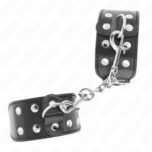 Kink Studded Adjustable Wrist Cuffs Black