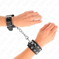 Kink Studded Adjustable Wrist Cuffs Black