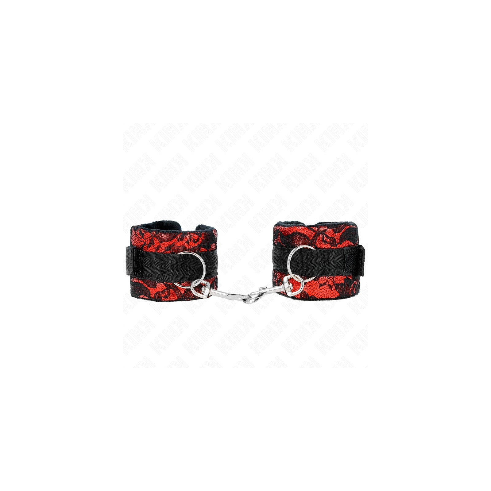 Kink Short Lace & Velvet Wrist Cuffs Red/Black