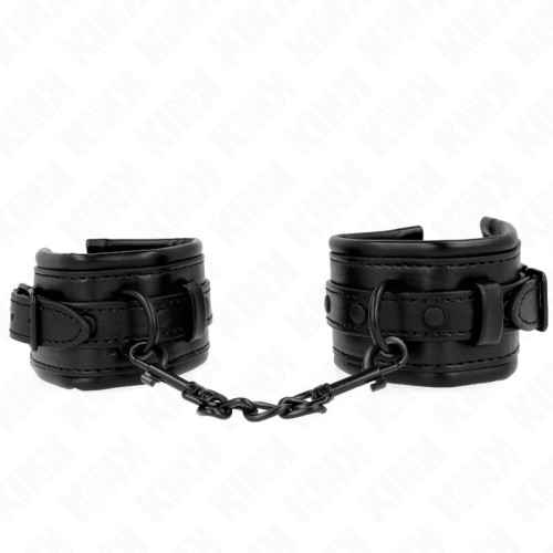 Kink Adjustable Black Wrist Cuffs for BDSM Play