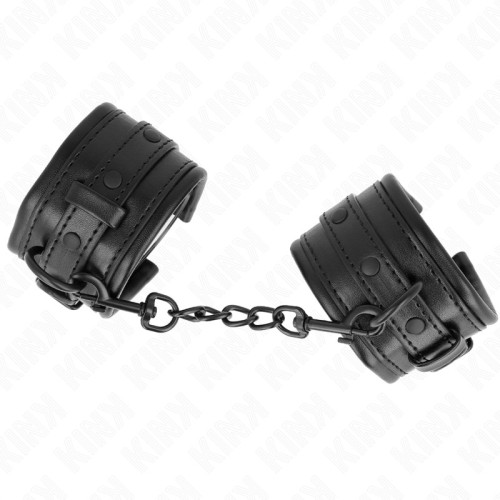 Kink Adjustable Black Wrist Cuffs for BDSM Play