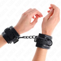 Kink Adjustable Black Wrist Cuffs for BDSM Play