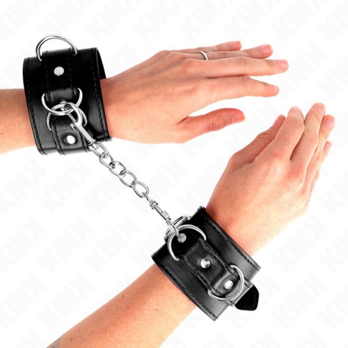 Kink Adjustable Cuffs with 3 D Rings Black