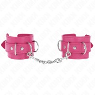 Kink Adjustable Wrist Cuffs with D-Rings - Pink