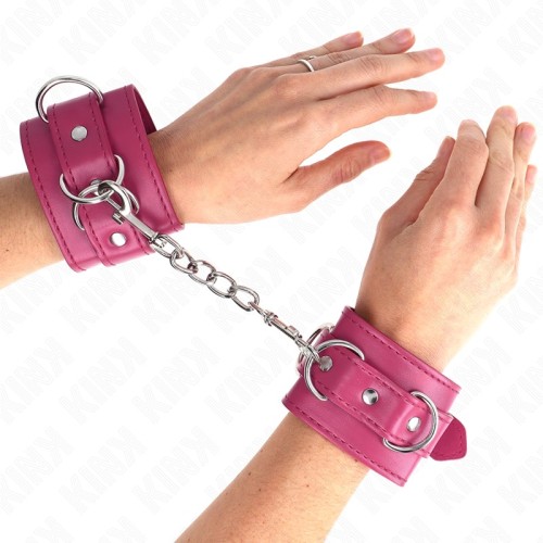 Kink Muñequeras Ajustables Con D-Rings - Rosa