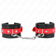 Kink Adjustable Handcuffs with Red Strap for BDSM