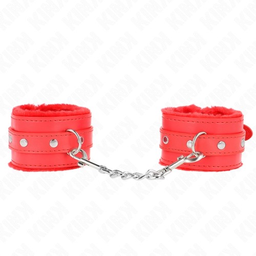 Kink Premium Padded Wrist Cuffs Red Adjustable Strap 17-29 cm