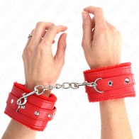 Kink Premium Padded Wrist Cuffs Red Adjustable Strap 17-29 cm