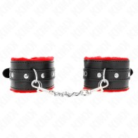 Kink - Premium Padded Wrist Cuffs Red with Adjustable Black Strap 17-29 cm