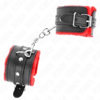 Kink - Premium Padded Wrist Cuffs Red with Adjustable Black Strap 17-29 cm