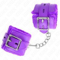 Kink Padded Wrist Cuffs with Square Holes Purple and Strap