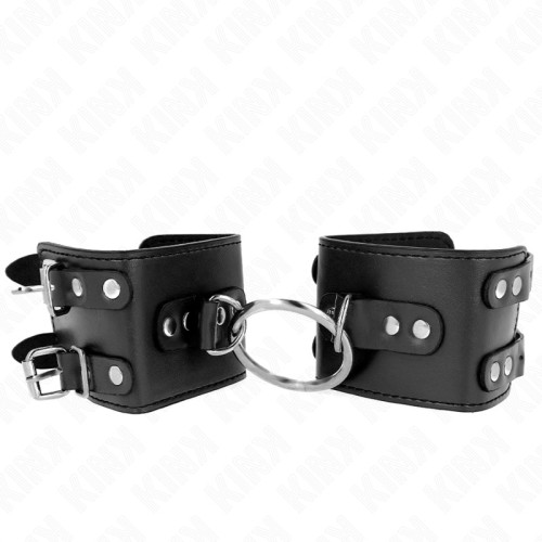 Kink Fixed Wrist Cuffs with Rings and Studs