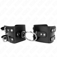 Kink Fixed Wrist Cuffs with Rings and Studs