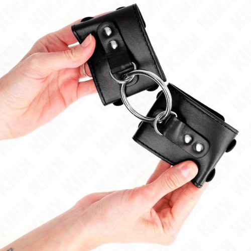 Kink Fixed Wrist Cuffs with Rings and Studs