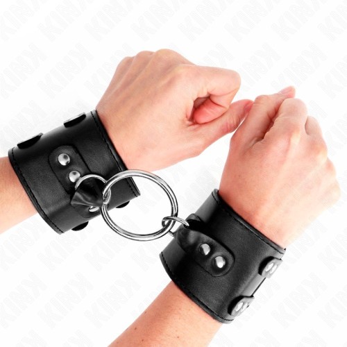 Kink Fixed Wrist Cuffs with Rings and Studs