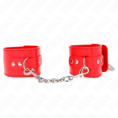 Kink Adjustable Red Locking Cuffs for BDSM