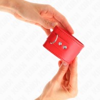 Kink Adjustable Red Locking Cuffs for BDSM