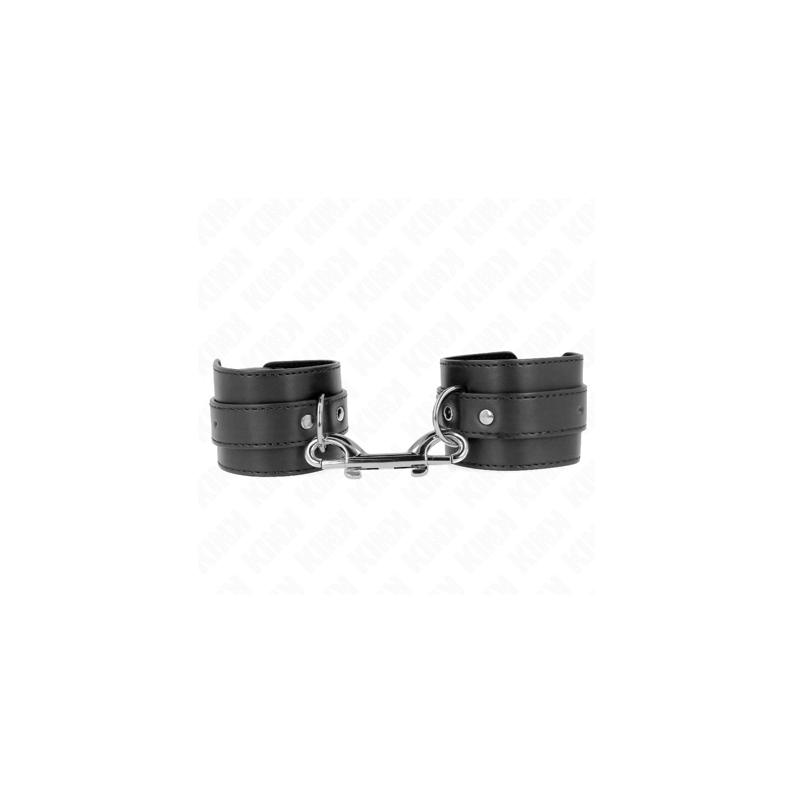 Kink Simple Wrist Cuffs with Studs and Large Buckle Black