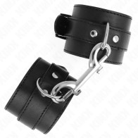 Kink Simple Wrist Cuffs with Studs and Large Buckle Black