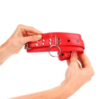 Kink Red Wrist Cuffs with Black Heart Adjustable