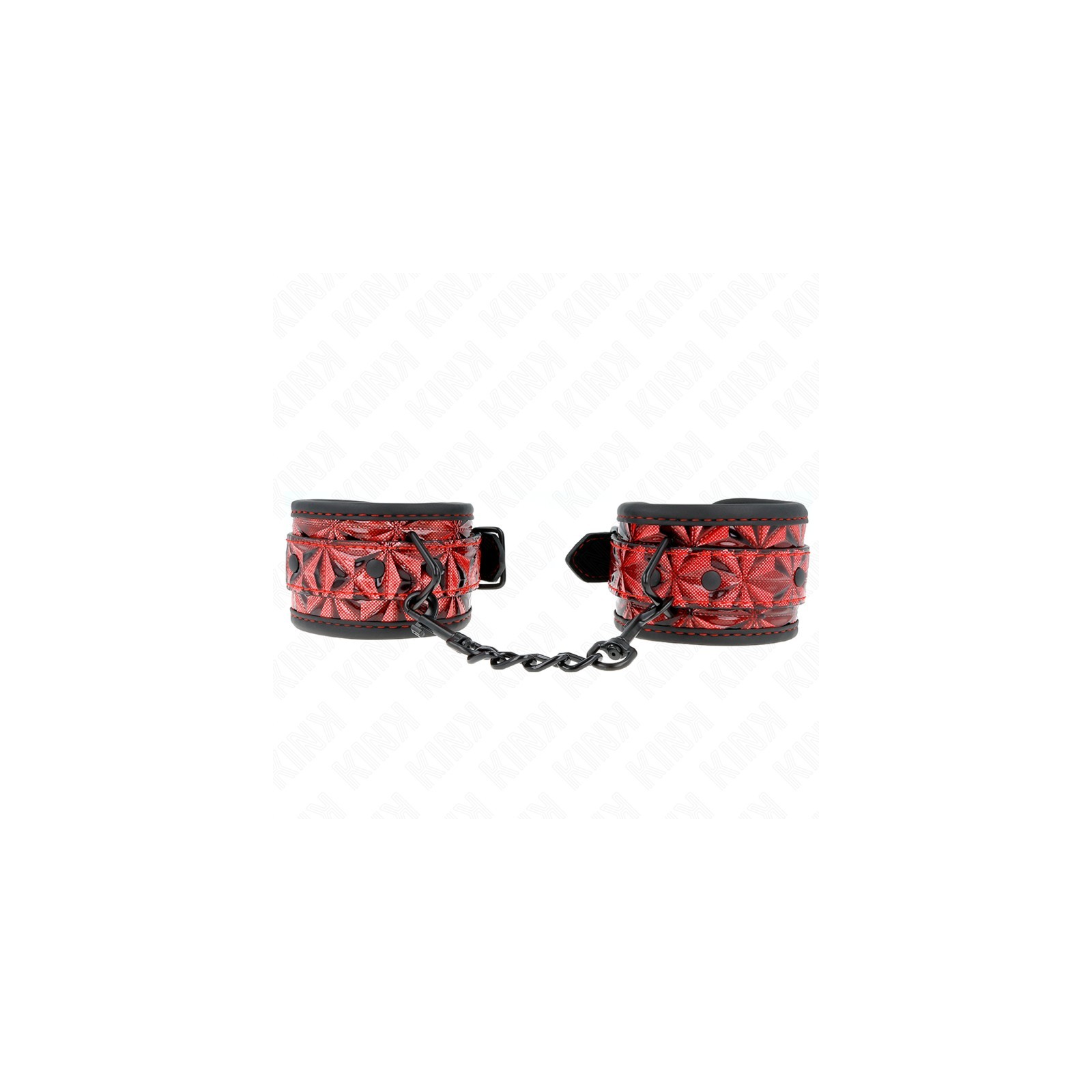 Kink - Adjustable Dark Red Diamond Pattern Wrist Cuffs