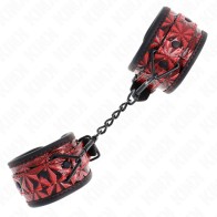 Kink - Adjustable Dark Red Diamond Pattern Wrist Cuffs