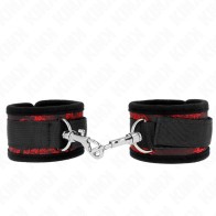 Kink Red and Black Wrist Cuffs - BDSM Comfort and Control