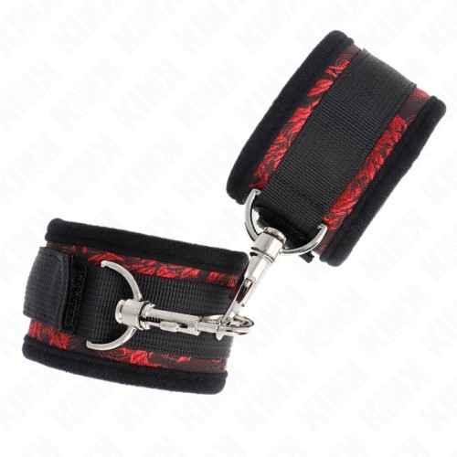 Kink Red and Black Wrist Cuffs - BDSM Comfort and Control