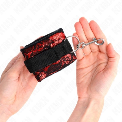 Kink Red and Black Wrist Cuffs - BDSM Comfort and Control