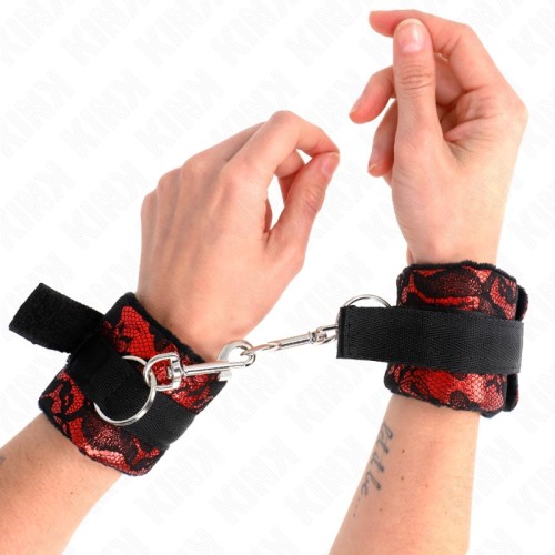 Kink Red and Black Wrist Cuffs - BDSM Comfort and Control