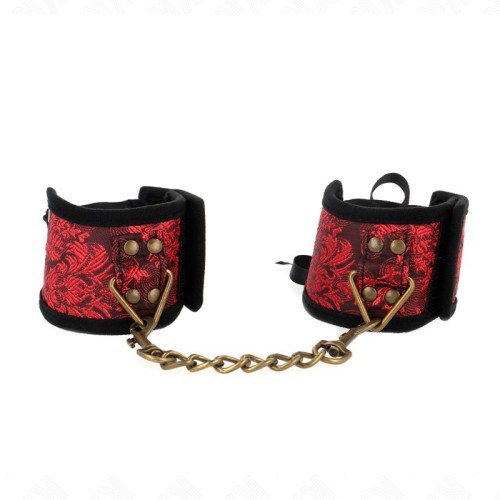 Kink - Red and Black Cuffs with Bow 24.5 cm X 6.5 cm