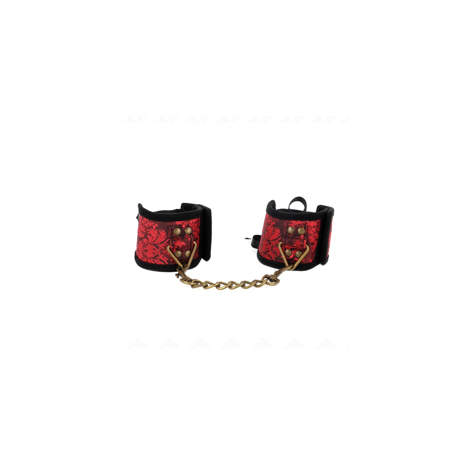 Kink - Red and Black Cuffs with Bow 24.5 cm X 6.5 cm