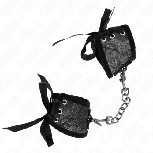 Kink Scandal Black Lasso Design Wrist Cuffs